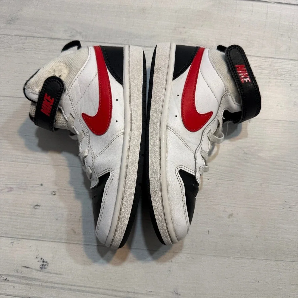 Nike Court Borough Mid 2‎ Kids' Shoes black white red little kids size 13